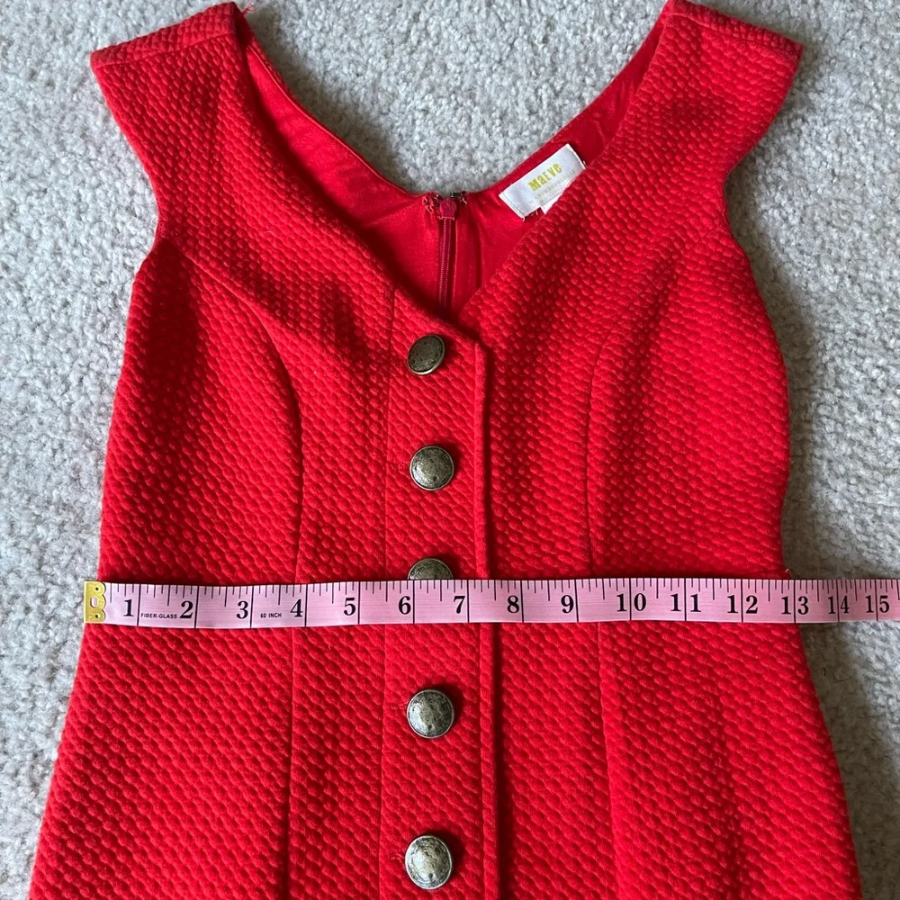 Maeve Red Button-Front Midi Dress size XS